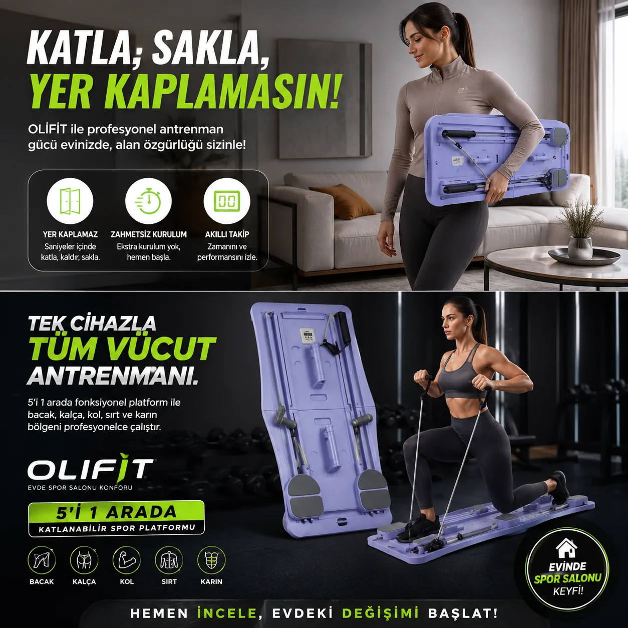 OLİFİT katlanabilir spor platformu taşıma